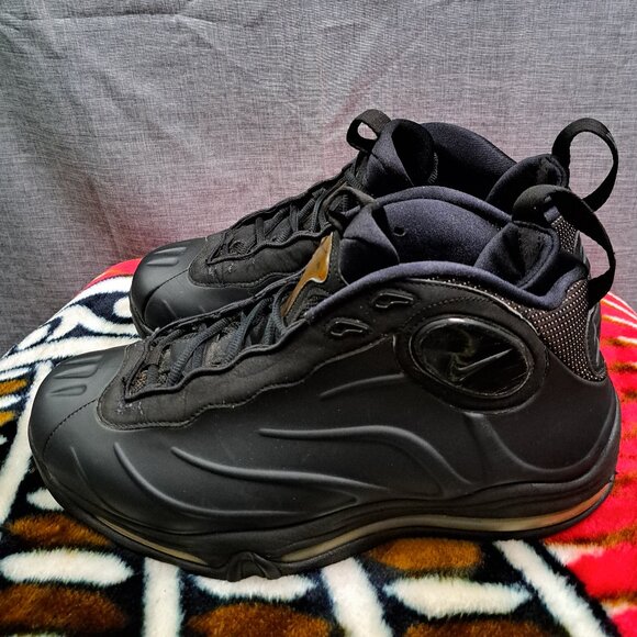 Size 12 Men Nike Total Air Foamposite Max 2011 Black Anthracite 472498-010 FLAW - Picture 1 of 16